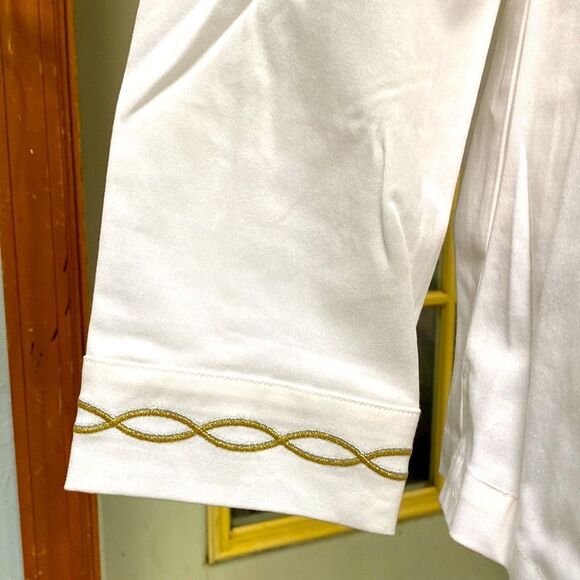 NWT! Quacker Factory White Full Zip Embroidered and Bling Jacket - Picture 7 of 12